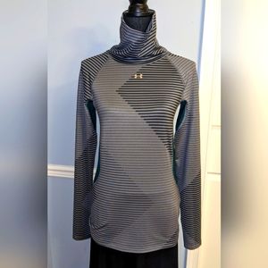 UA Heatgear Athletic Grey-Striped Turtleneck (M)